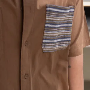 short sleeve shirt in coffee