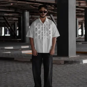 Woven-Panel Shirt for Men