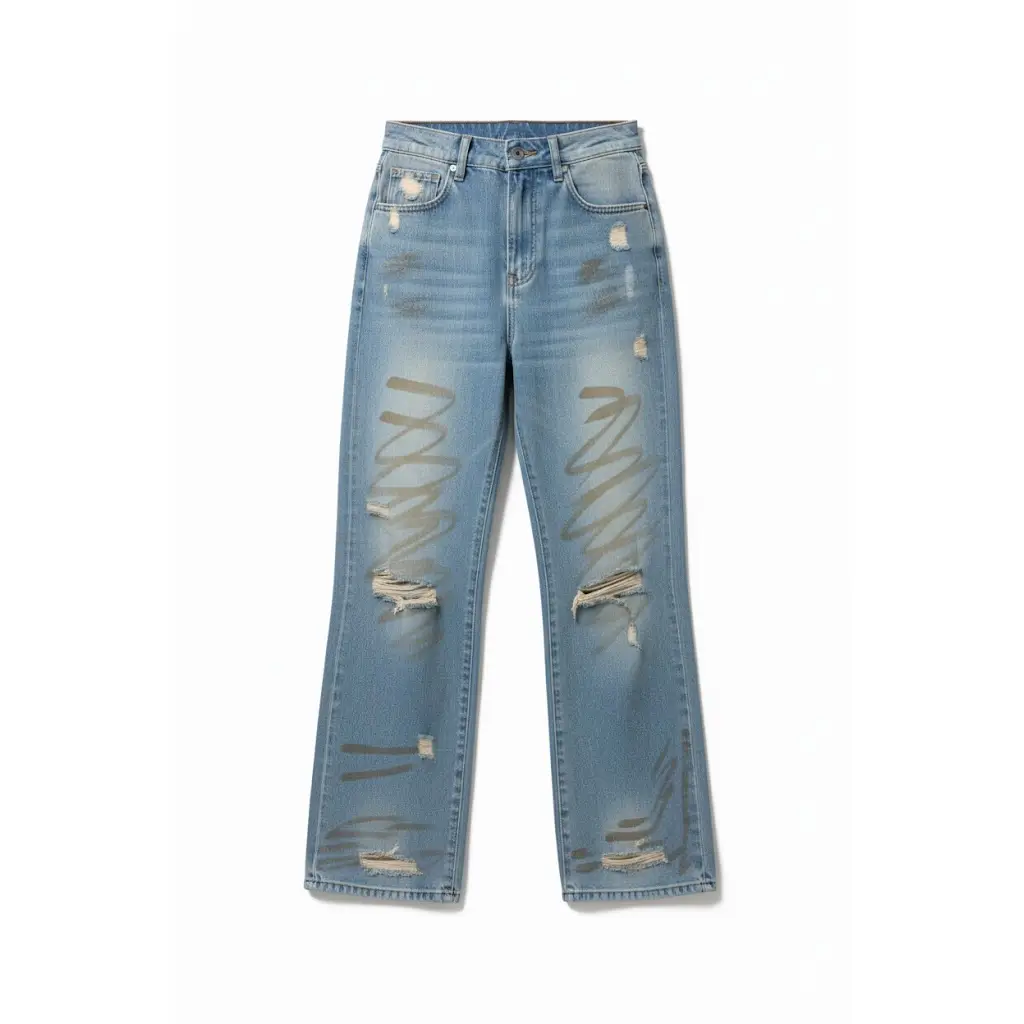 Light-Wash-Air-Brushed-Denim Light-Wash Air-Brushed Denim