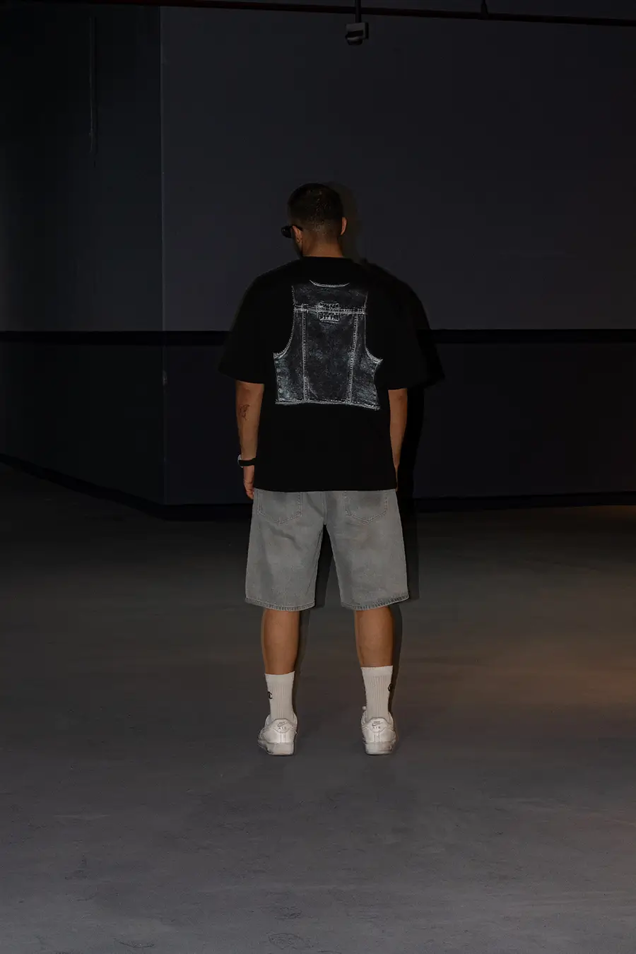 Vest Print Graphic T-Shirt - Dark Grey