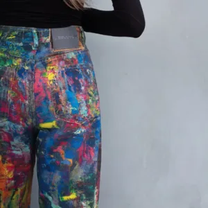 Abstract Color Chaos Jeans