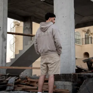 Art of ITNOR Zipper Hoodie in Light Khaki
