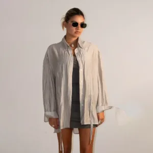 Draw String Open Back Shirt